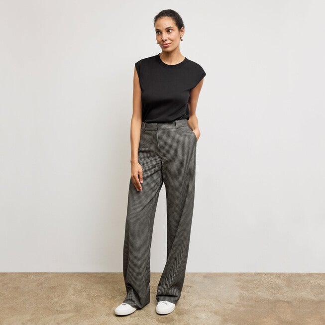 Alina Muscle Tee - Organic Pima Cotton, Black / Black, alternate image number 3