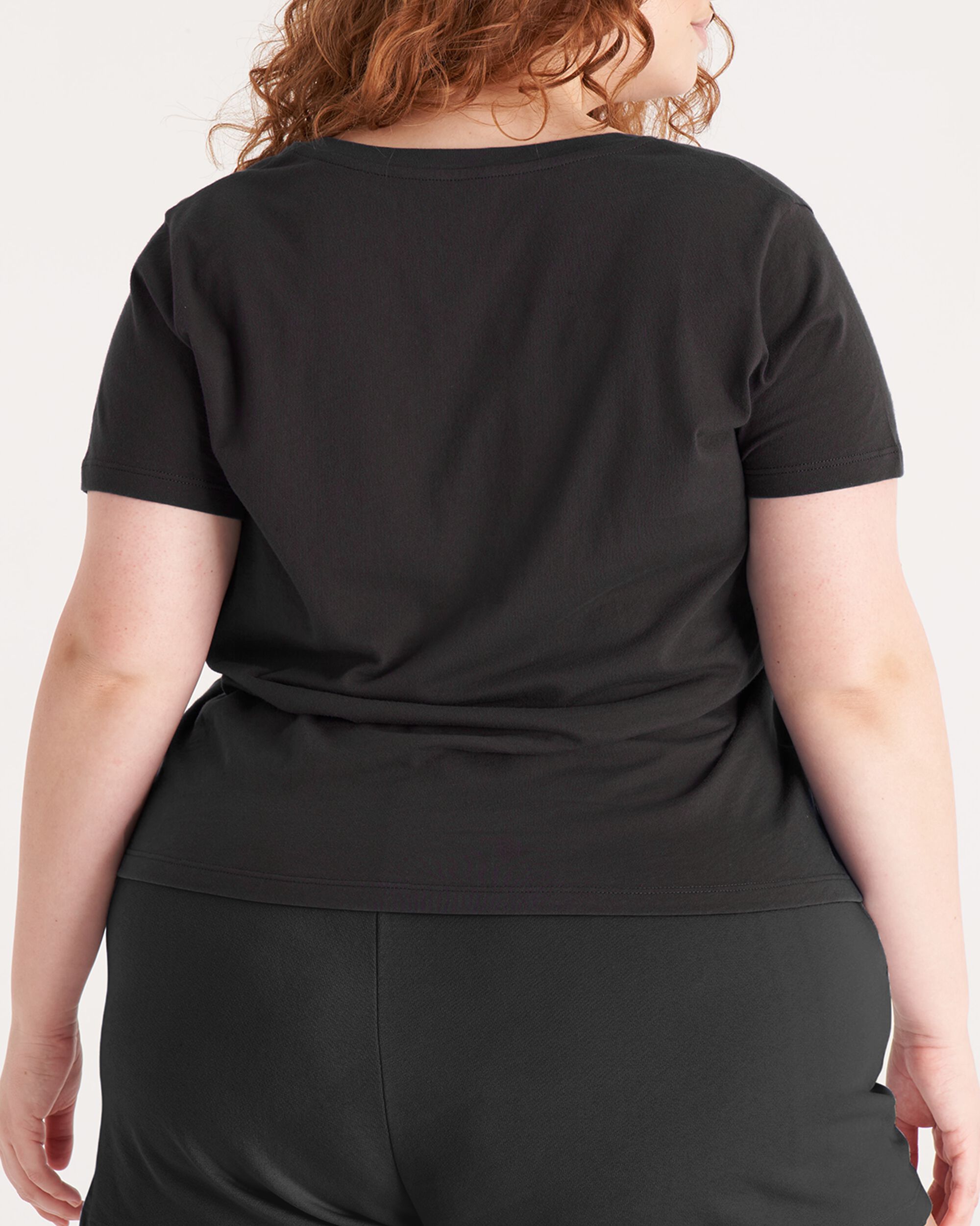 The V Neck Tee, Onyx / Black, alternate image number 1