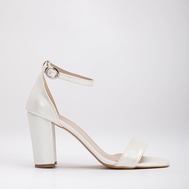 JESS - GREEN VELVET SANDALS, IVORY / Ivory, hi-res image number 0