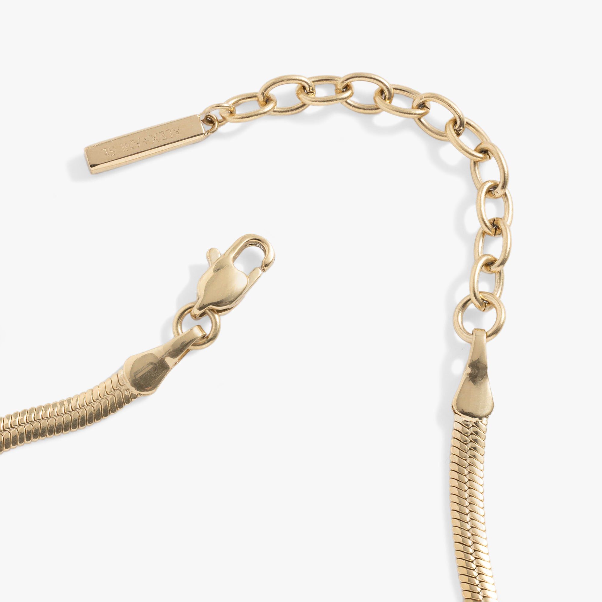 Everyday Herringbone Chain Bracelet, Gold / Gold, alternate image number 2