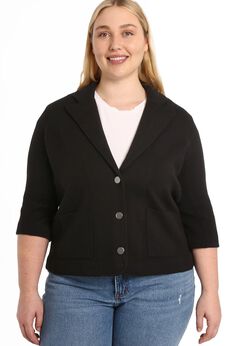 Cotton blend shrunken blazer