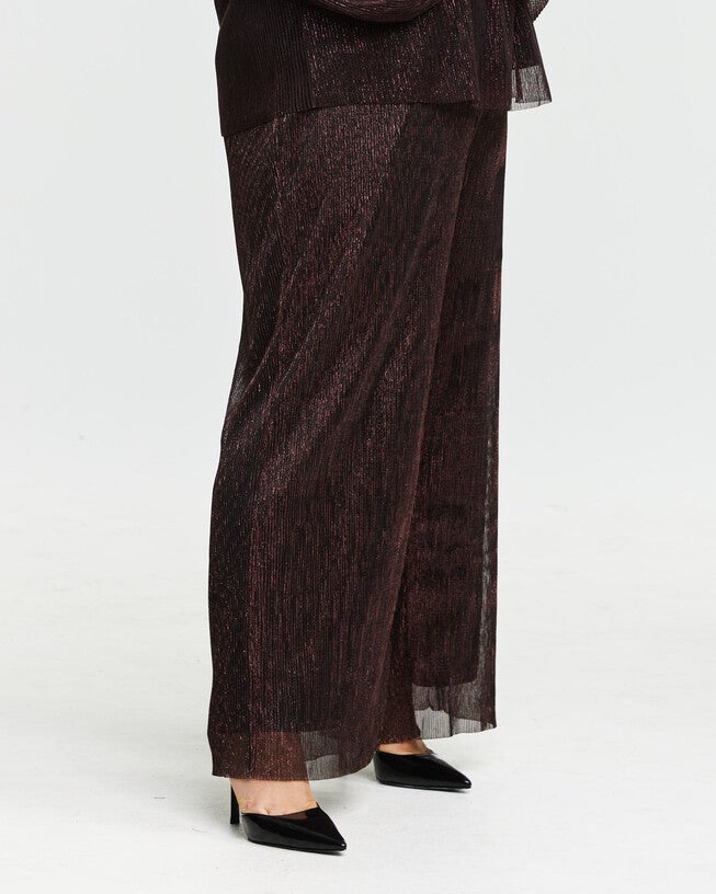 Camille Pink and Black Metallic Wide Leg Pant, PinkBlack / Black, alternate image number null