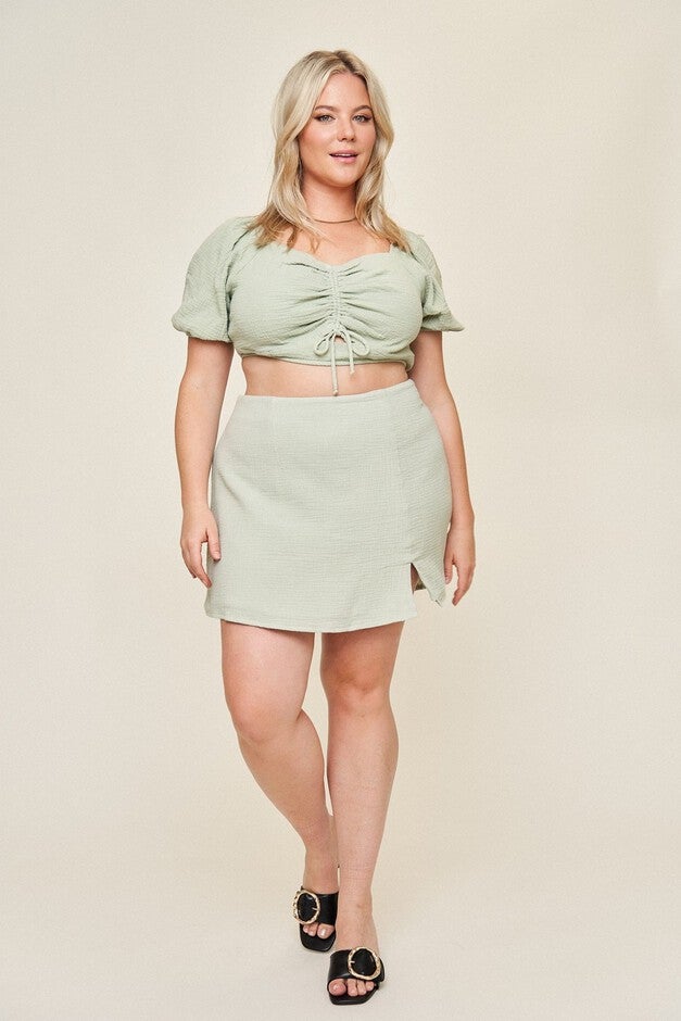 Melanie Cotton Gauze Skirt, Sage / Sage Green, alternate image number 1