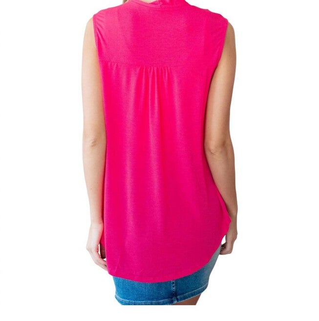 UPTOWN GIRL TIE BLOUSE, Hot Pink / Pink, alternate image number 1