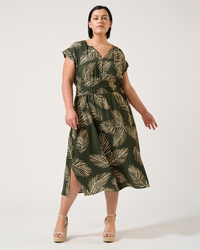 Palmer Dress, Print / Olive Green, alternate image number 1