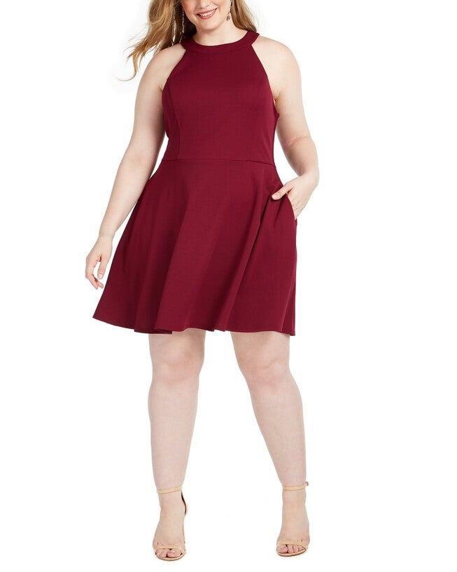 Speechless Women's Trendy Plus Size Bow-Back A-Line Dress Purple Size 24, Purple / Purple, hi-res image number 0