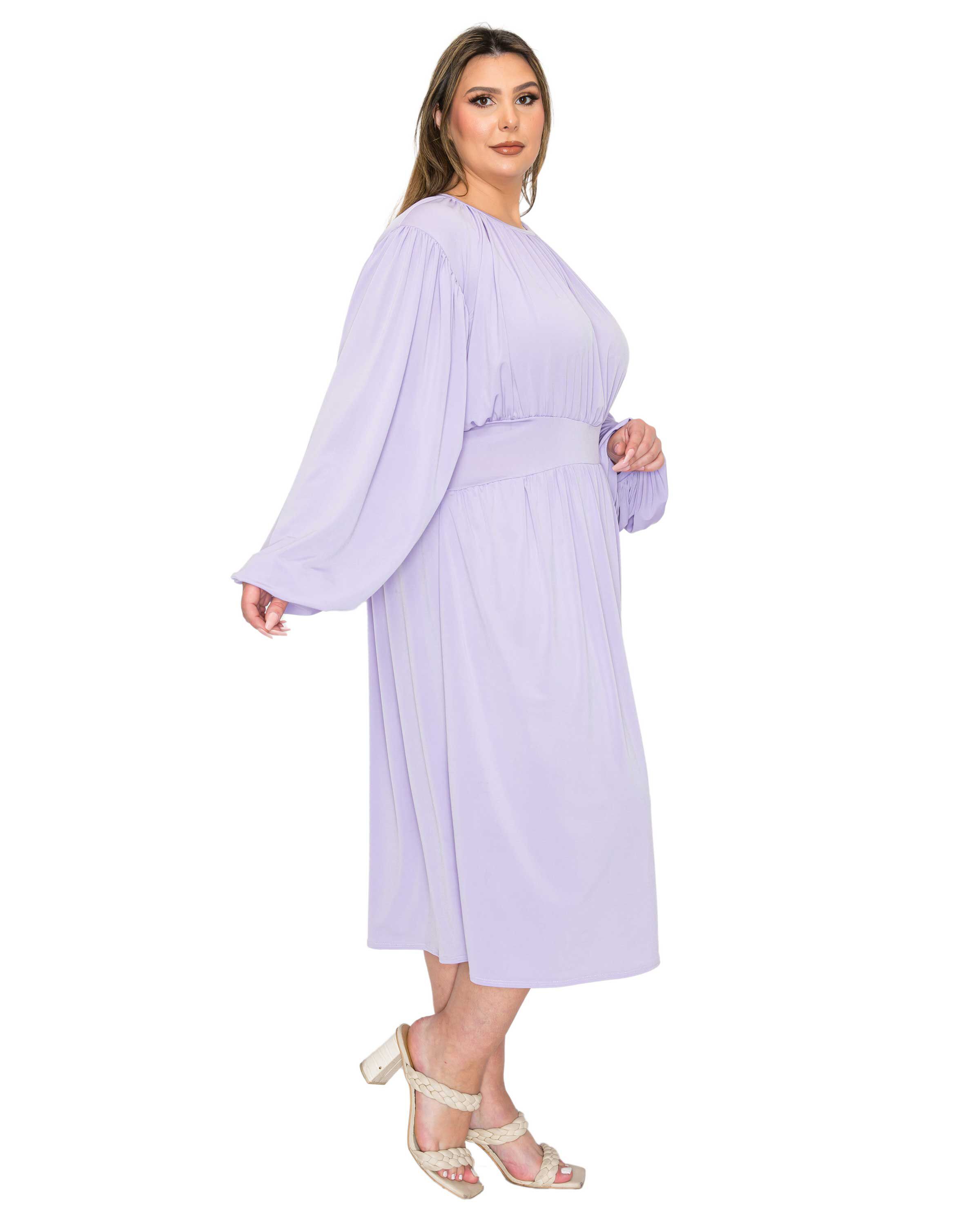 Audrey Ruched Midi Dress, Lilac / Purple, alternate image number 1
