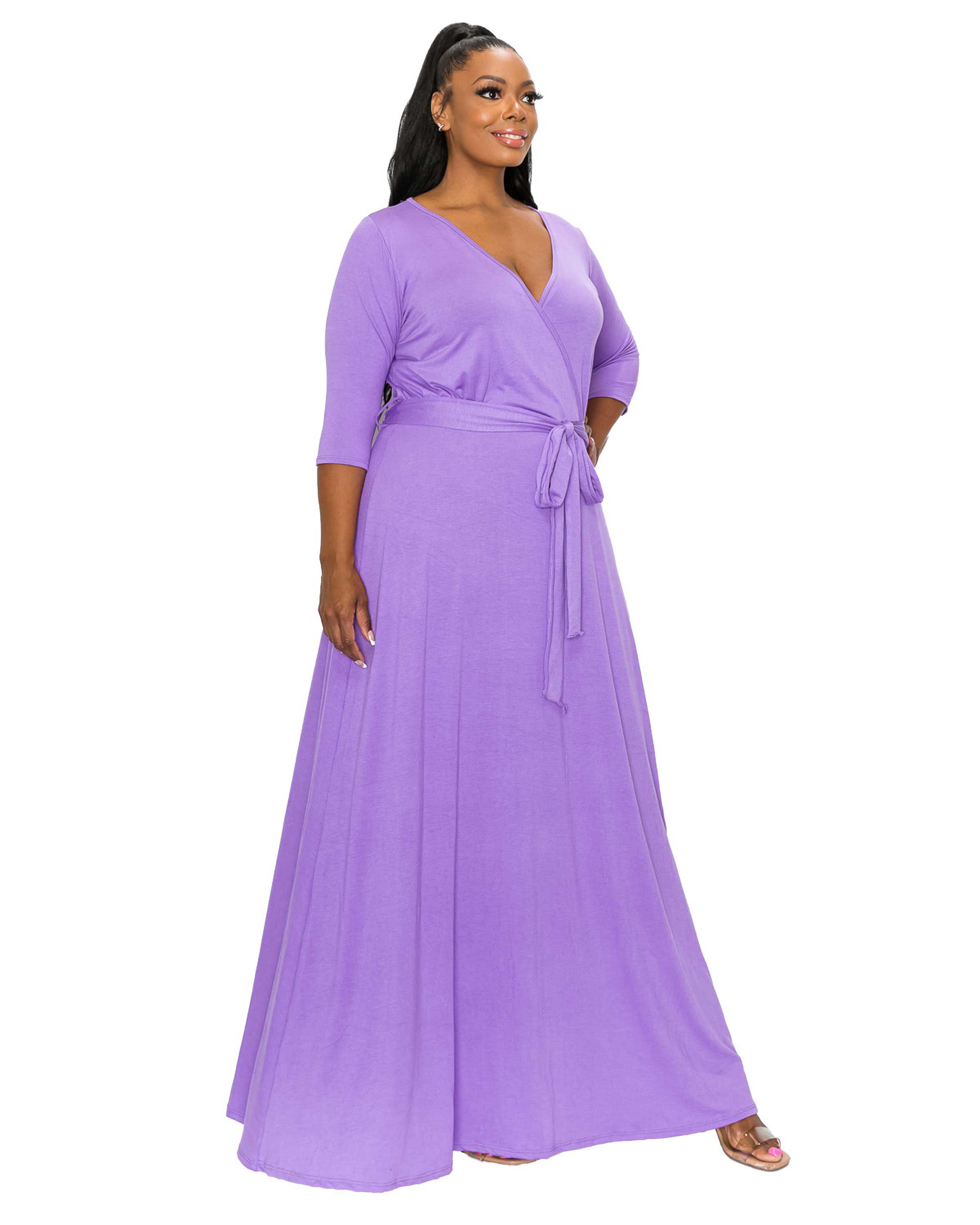 MIKA WRAP DRESS, Lilac / Purple, alternate image number 2