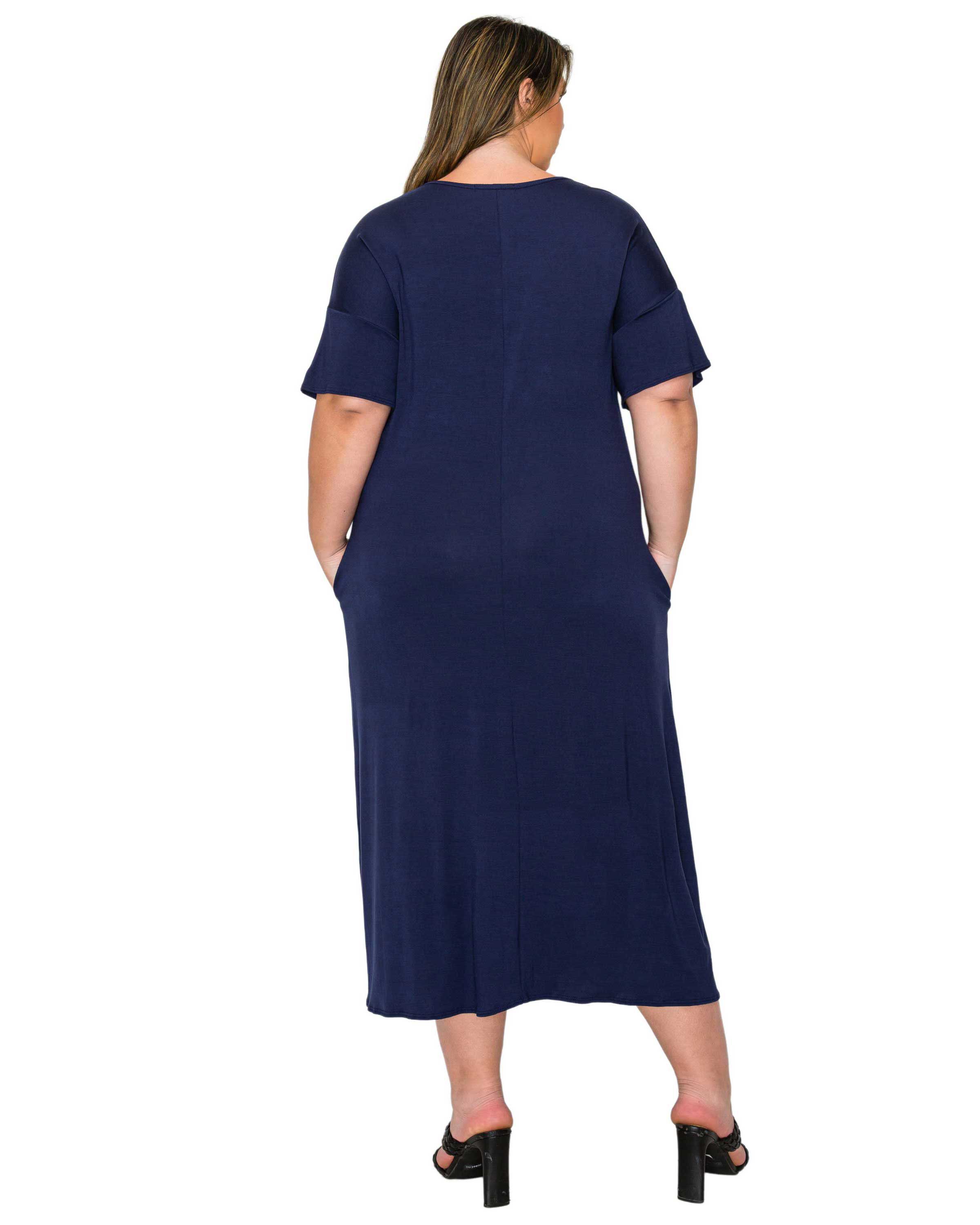 Olivia Pocket Midi Dress, Navy / Navy, alternate image number 2