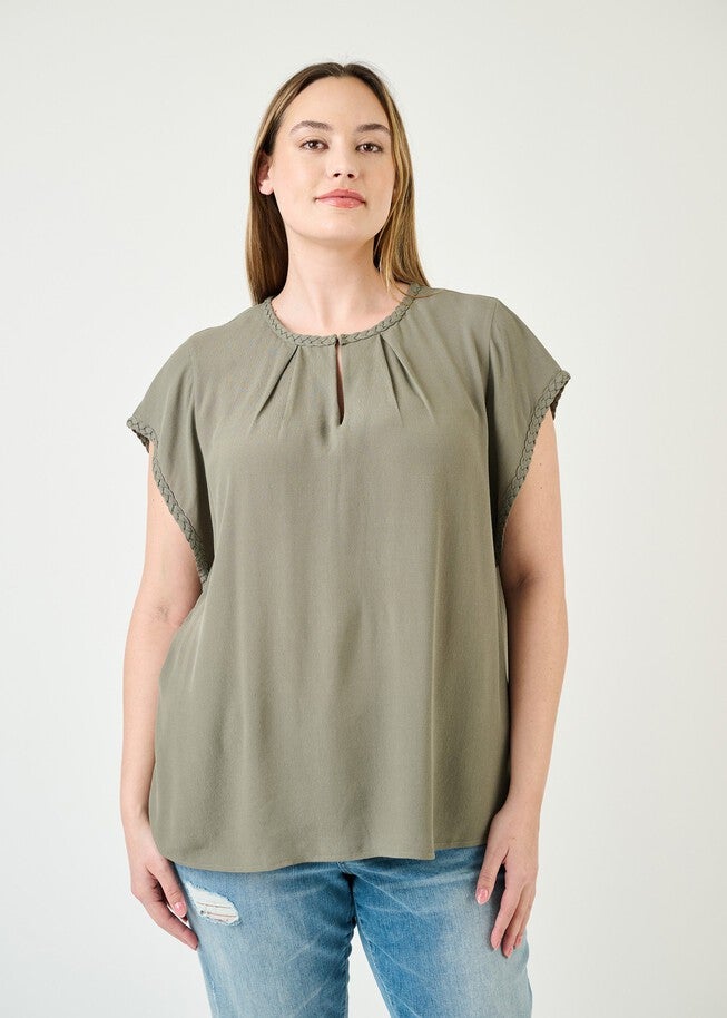 Genesis Braided Cap Sleeve Top, , alternate image number null