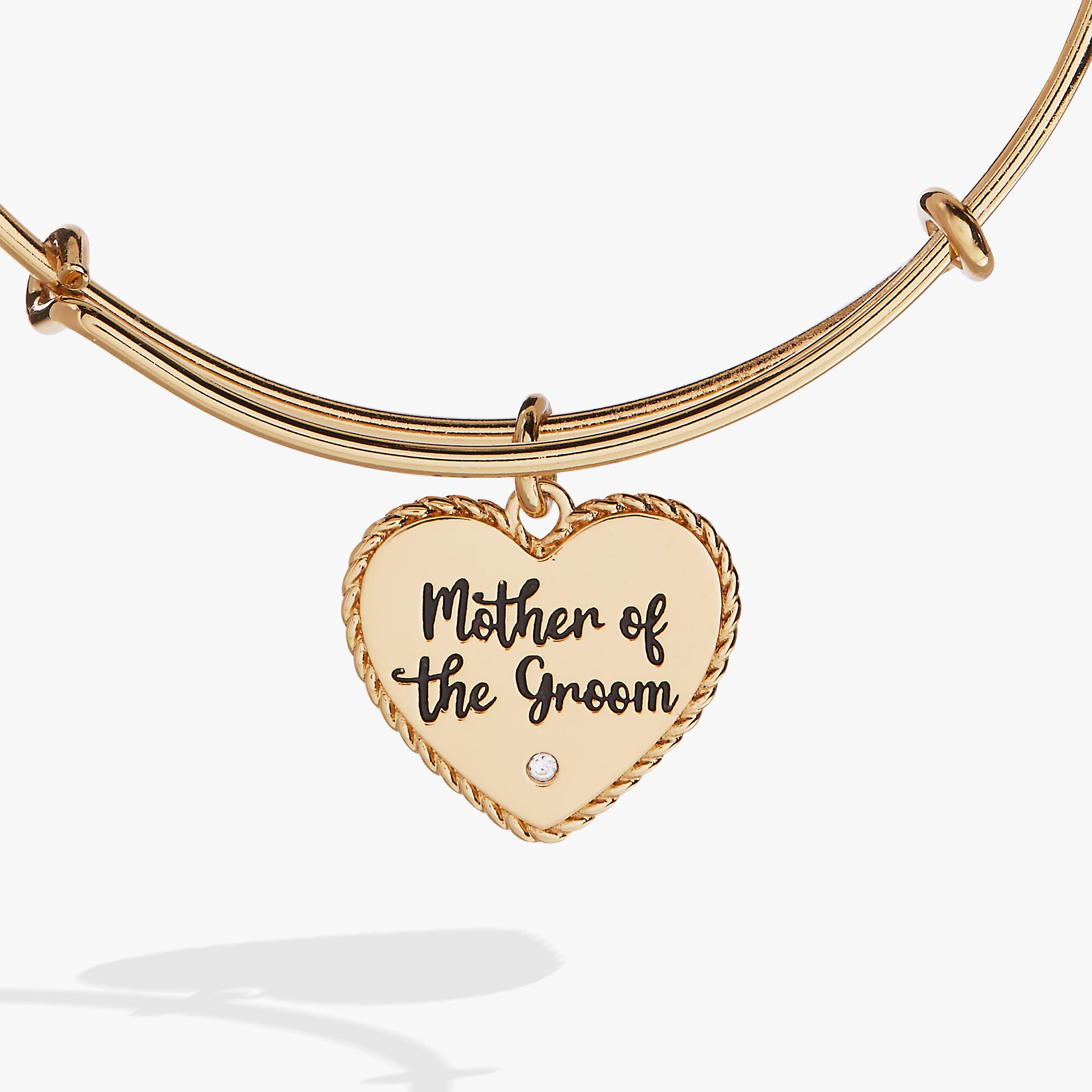 Mother Of The Groom Heart Bangle, Gold / Gold, alternate image number 1
