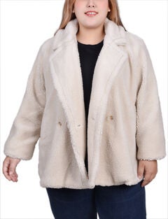 Long Sleeve Double Breasted Sherpa Jacket