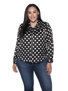 Delilah Button Up Polka Dot Top
