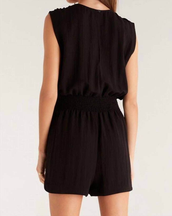 SUN TANNED ROMPER IN BLACK, Black / Black, alternate image number null