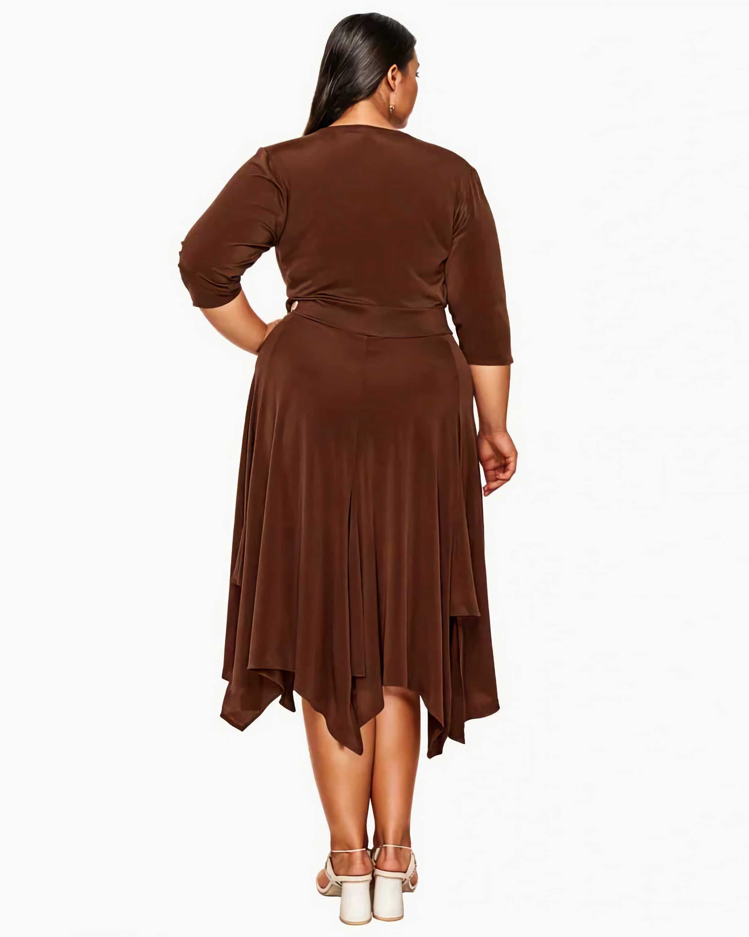 Shay Handkerchief Hem Dress, Brown / Brown, alternate image number 2