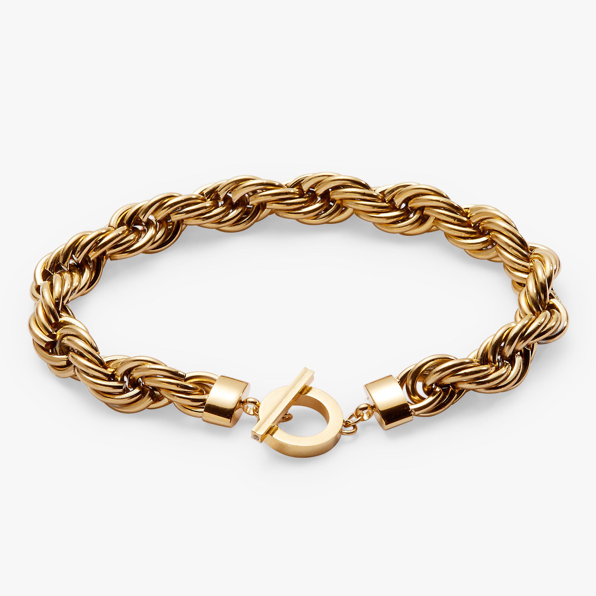 Large Rope Chain Toggle Bracelet, Gold / Gold, hi-res image number 0