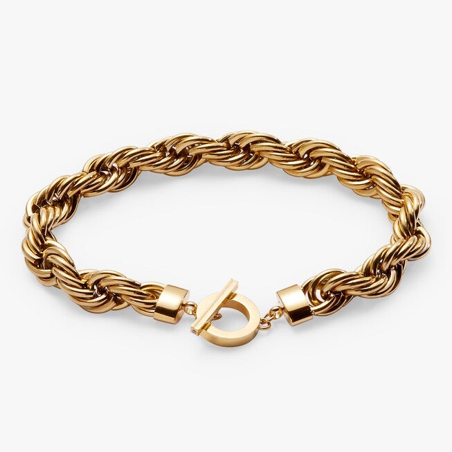 Large Rope Chain Toggle Bracelet, Gold / Gold, hi-res image number 0