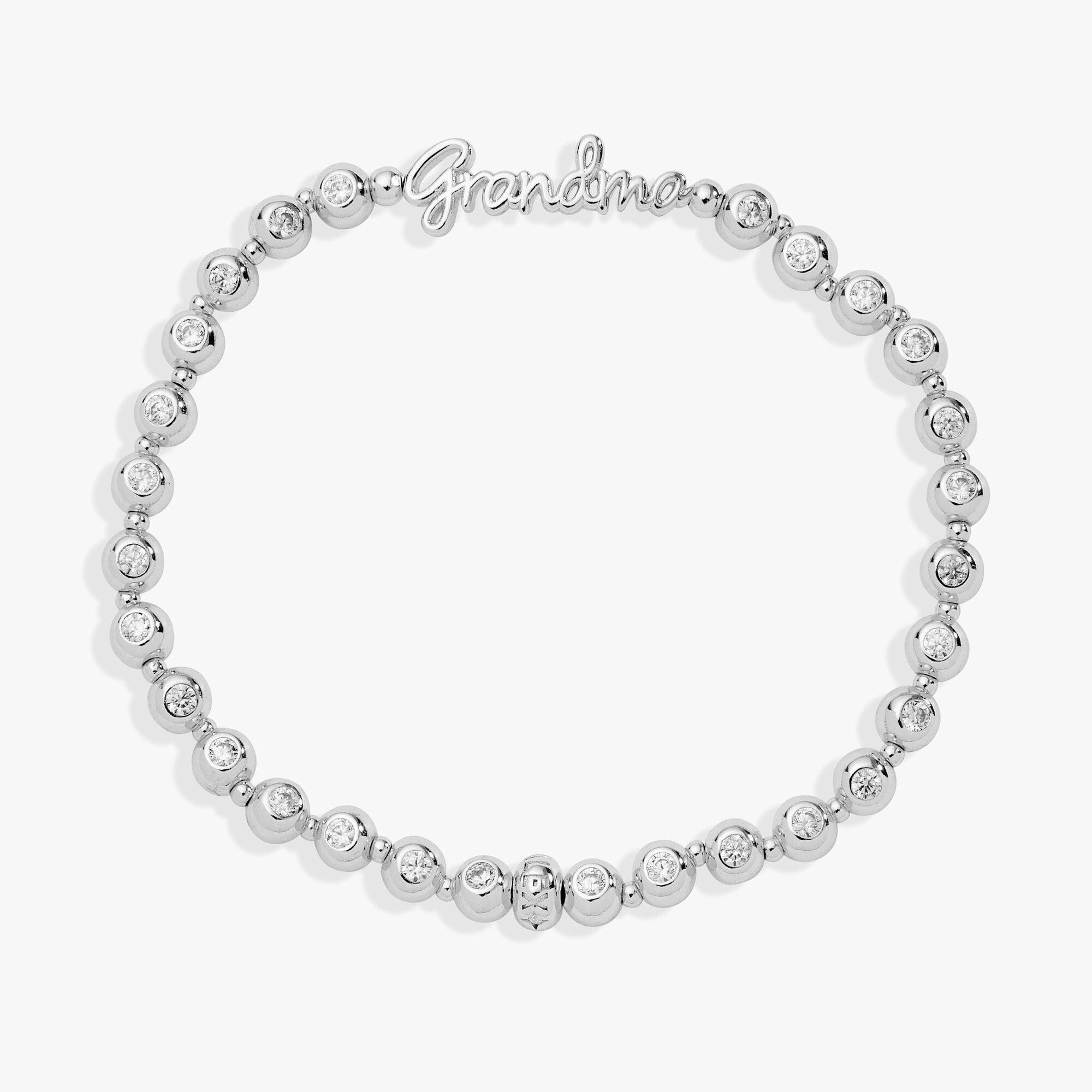 Grandma Elongated Crystal Stretch Bracelet, Silver / Silver, hi-res image number 0