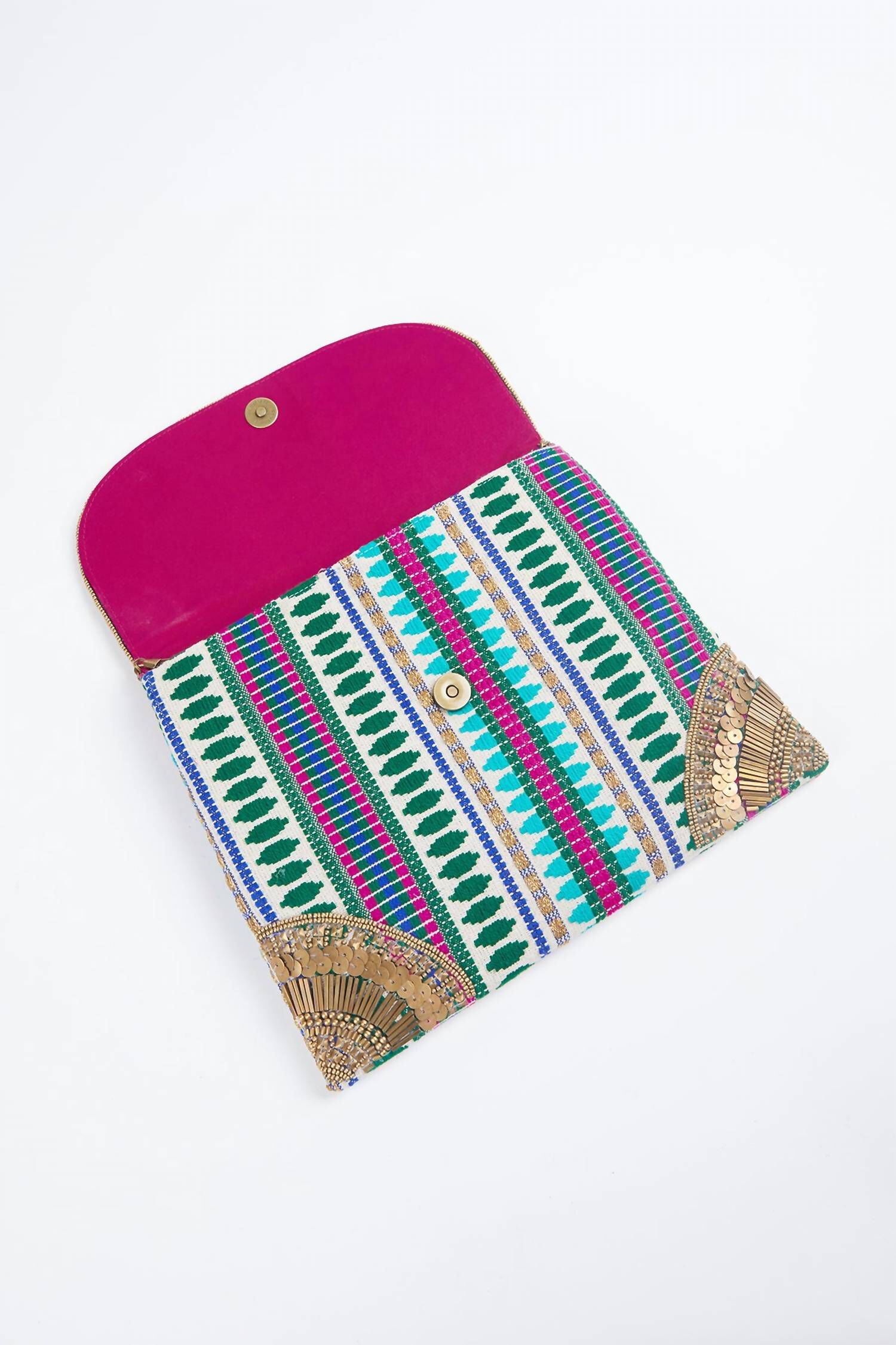 Maharani Handmade Clutch Cross-Body Bag in Gold, , alternate image number 3