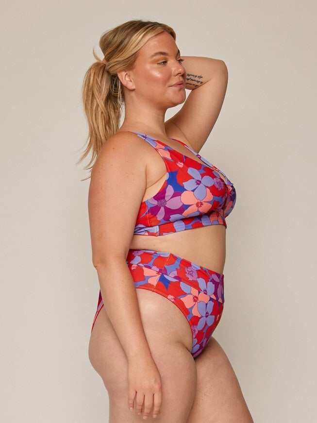 Capri High Tide Cheeky Bottoms, LavaBloom / Red, alternate image number null