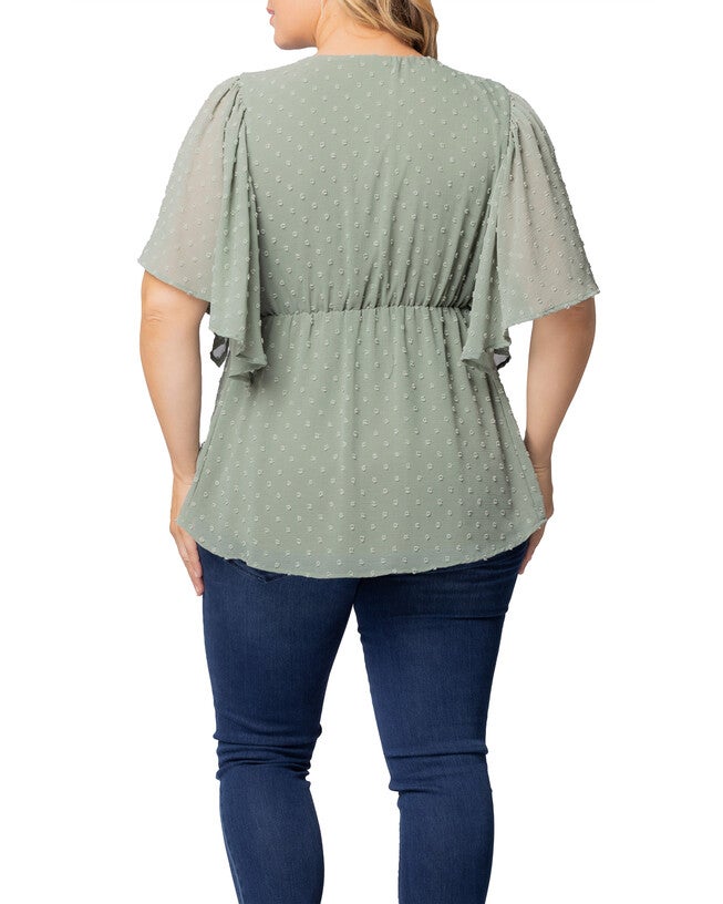 Seaside Serenade Top, SAGE DOT / Light Green, alternate image number null