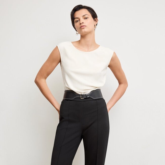 Hart Flare Trouser - Butter Ponte, Black / Black, alternate image number 4