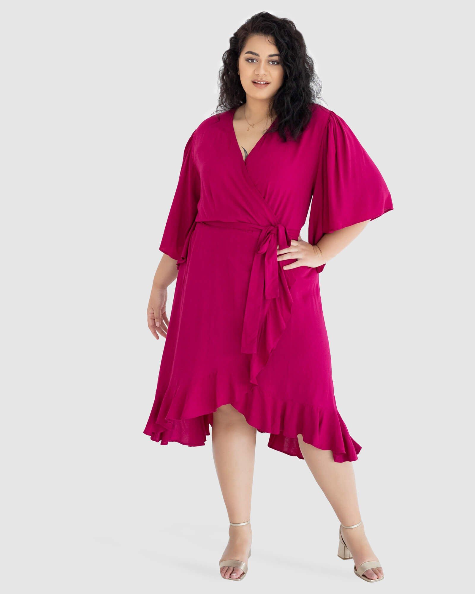 Gabrielle Short Sleeve Wrap Dress, , alternate image number 7
