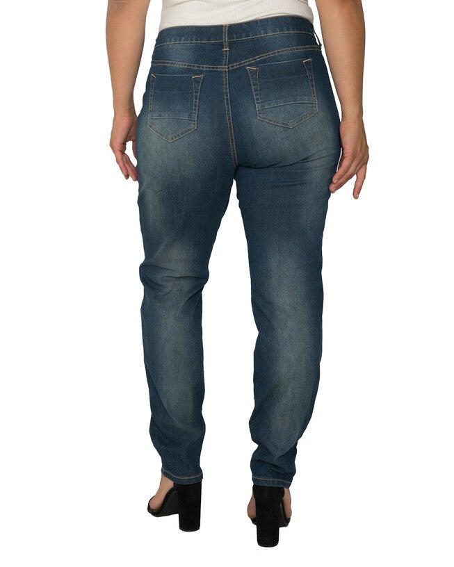 Plus Size Women's Dark Wash Skinny Jeans, , alternate image number null