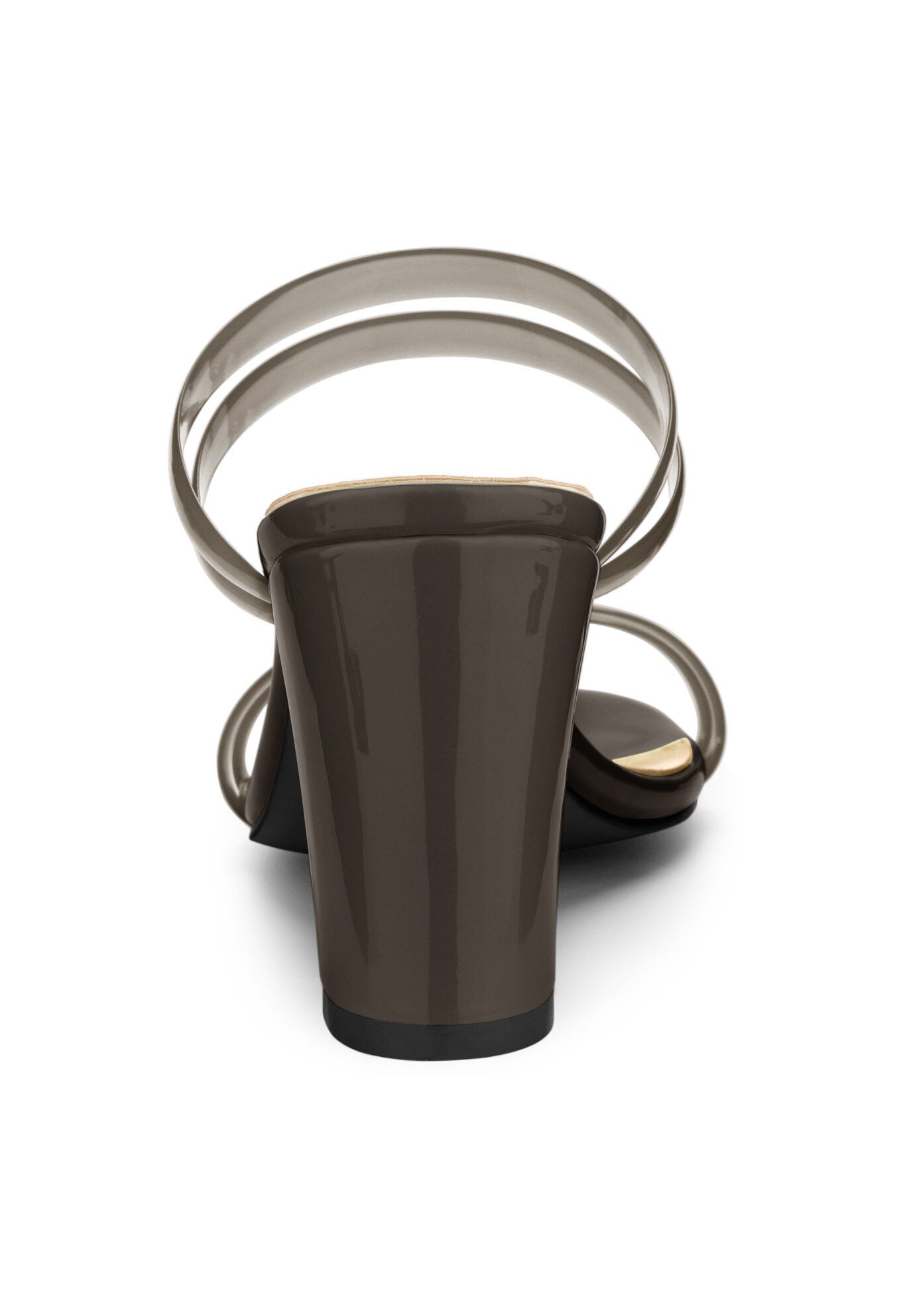 Strappy Slides Mules Block High Heel Sandal, Coffee / Brown, alternate image number 2