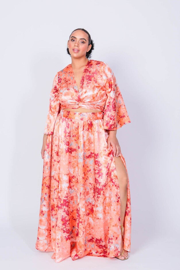 Donny & Marie Crop Top and Maxi Swing Skirt Two Piece Set, , alternate image number null