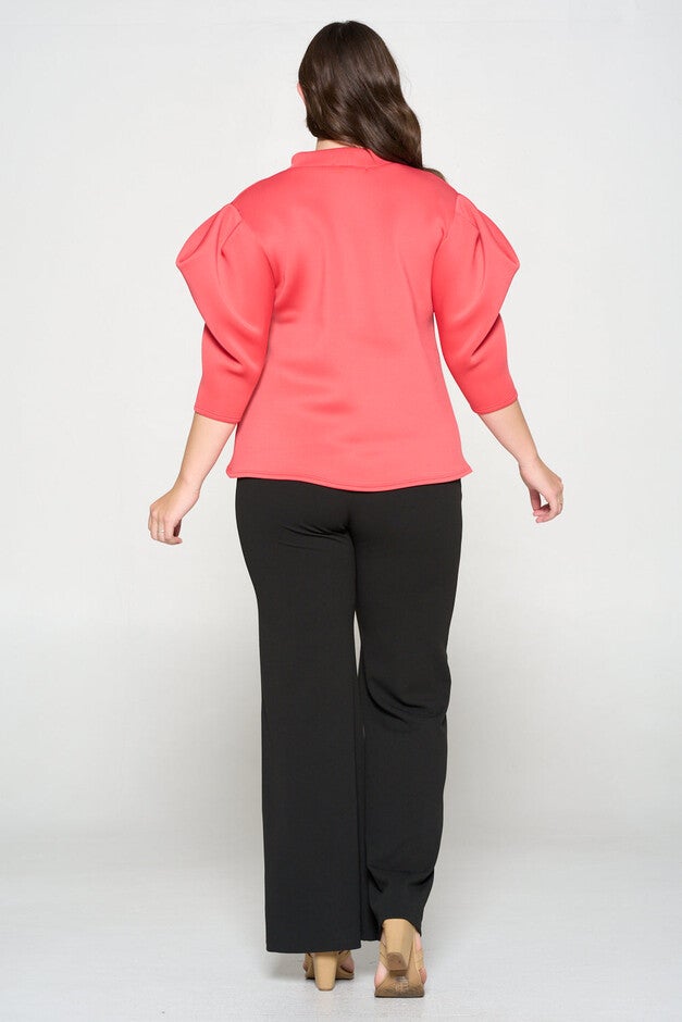 STATEMENT SLEEVE NEOPRENE TOP, , alternate image number 6