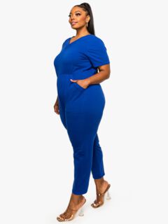 KYLIE V NECK JUMPSUIT, , alternate image number 4