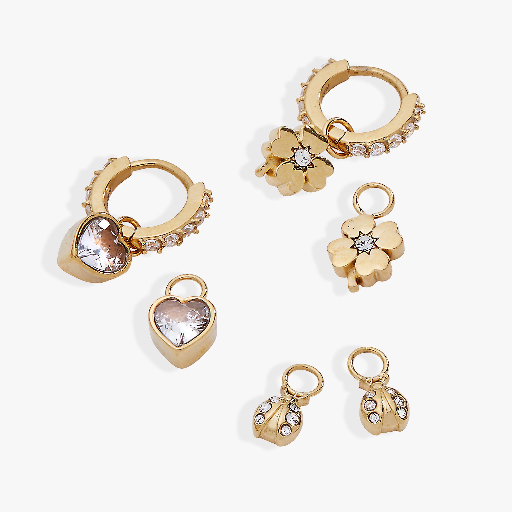 Love & Luck Mix & Match Earring Set of 4, Gold / Gold, alternate image number 1