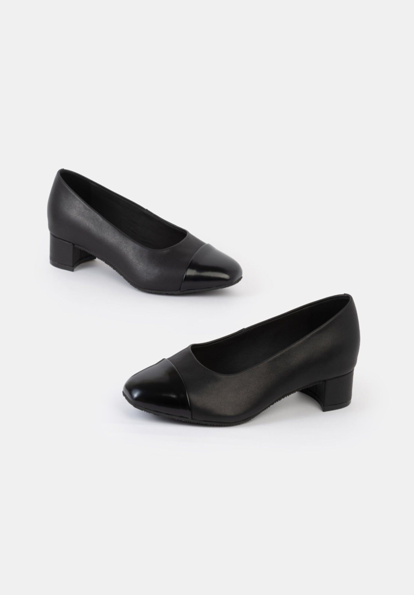 Gabby Toe Cap Ballet Pump, Black / Black, alternate image number 2