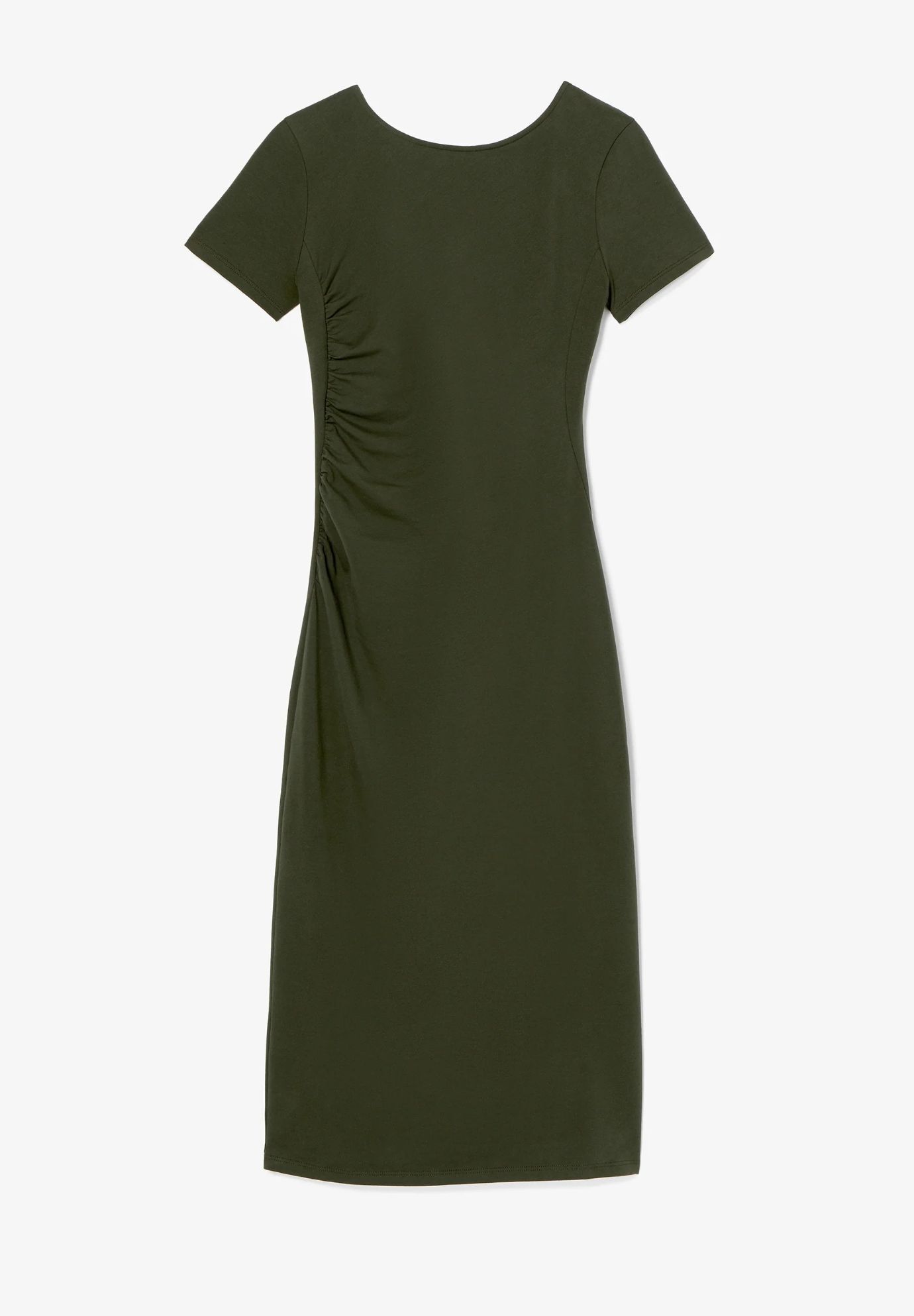 Glenda Fancy T-Shirt Dress - Pima Cotton Jersey, Rosin / Forest Green, alternate image number 2
