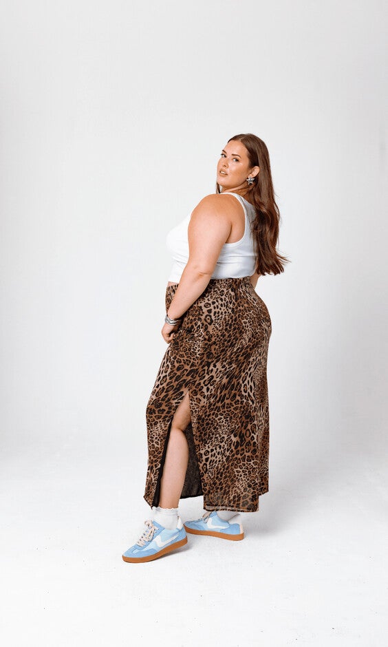Bella Leopard Maxi Skirt, Leopard / Tan, alternate image number 3