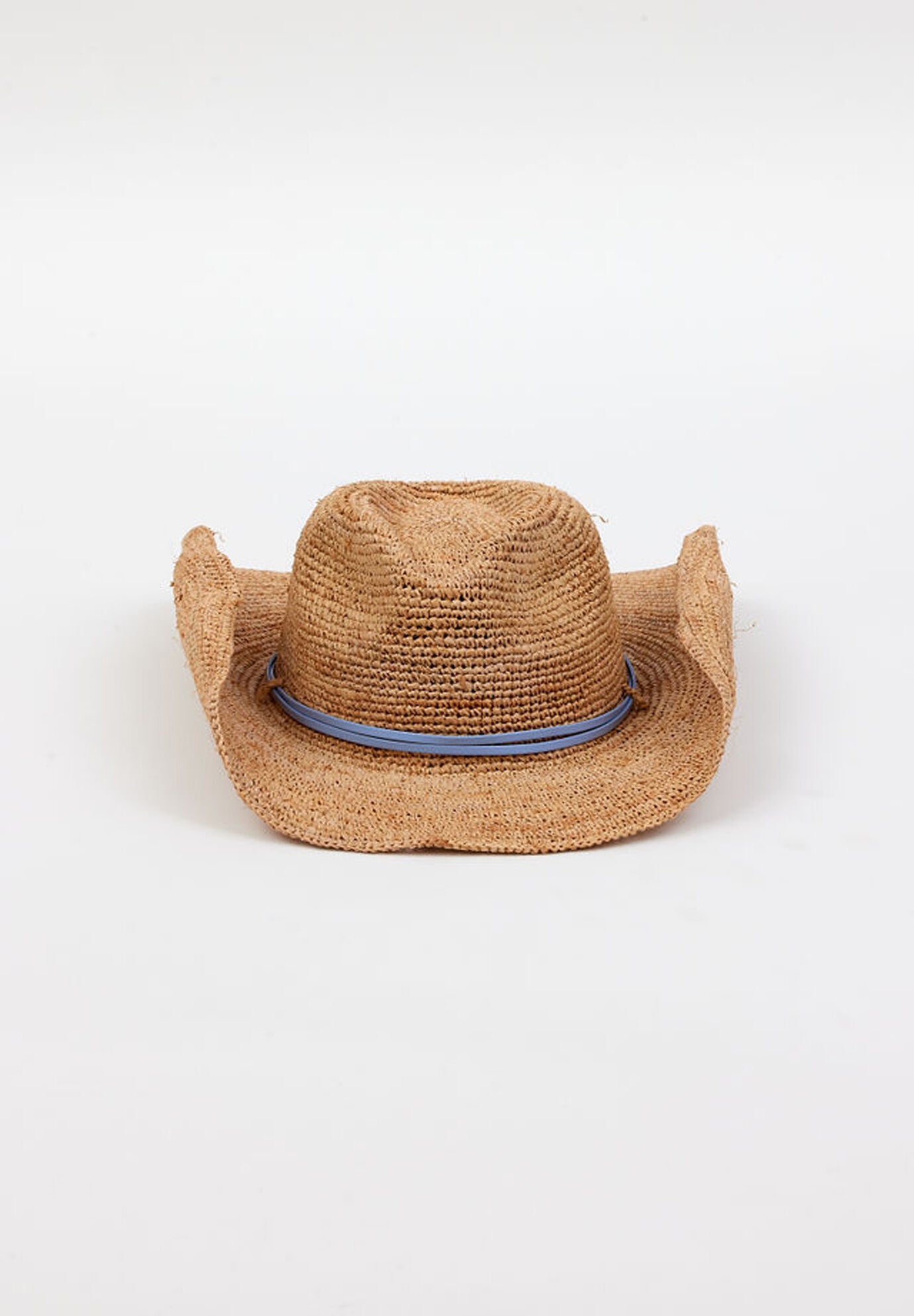 Raffia Crochet Cowboy, NaturalBlue / Beige, hi-res image number 0