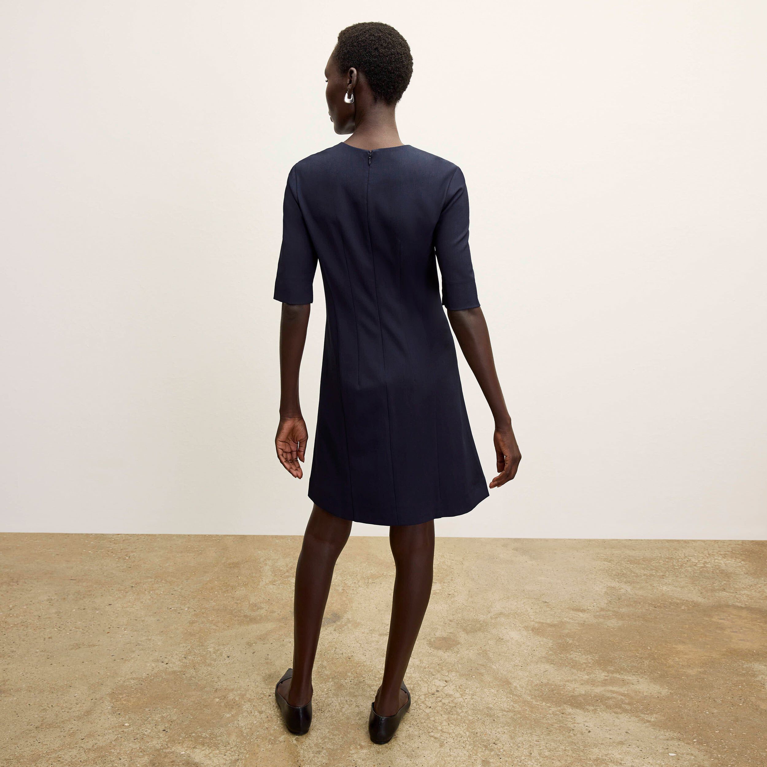 Emily Dress - Recycled WonderTex, Dark Navy / Navy, alternate image number 1