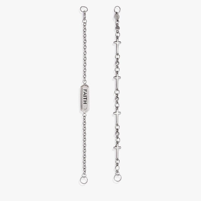 Faith Stranded Bracelet Set, Silver / Silver, alternate image number 3
