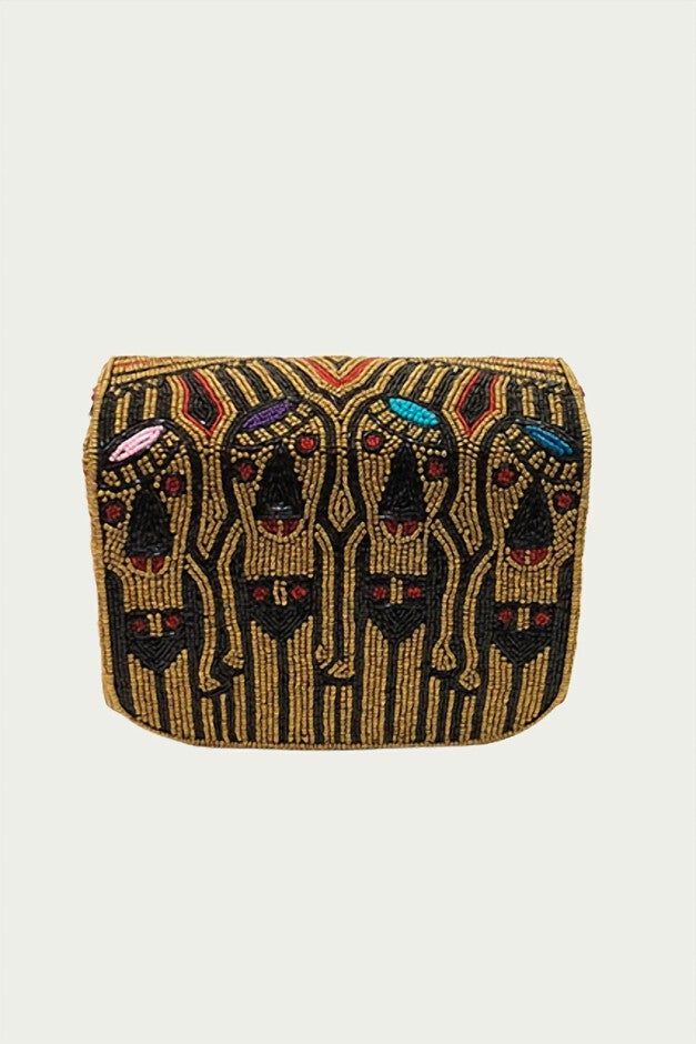 Minervas Beaded Cross-Body Clutch Bag in Bronze, , alternate image number null