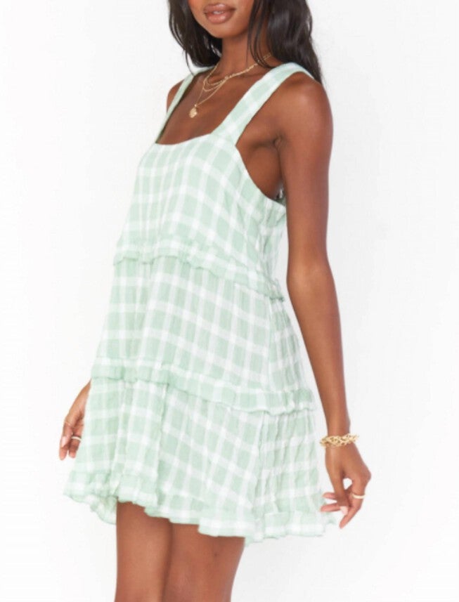 NAPA MINI DRESS IN GREEN PLAID, , alternate image number 3