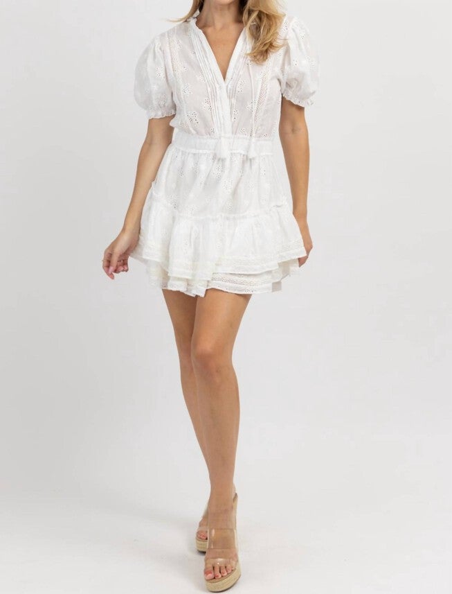 FOR THE FRILL MINI DRESS IN OFF-WHITE, OffWhite / White, hi-res image number null