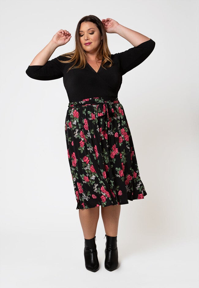 Mindy Skirt, Ruby Rose / Black, alternate image number null