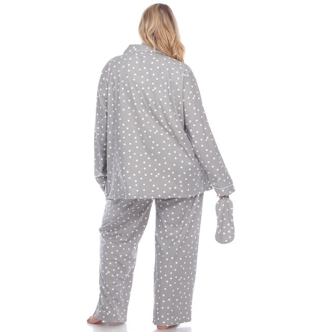 3 Piece Pajama Set, Grey Polka Dots / Cool Gray, alternate image number null