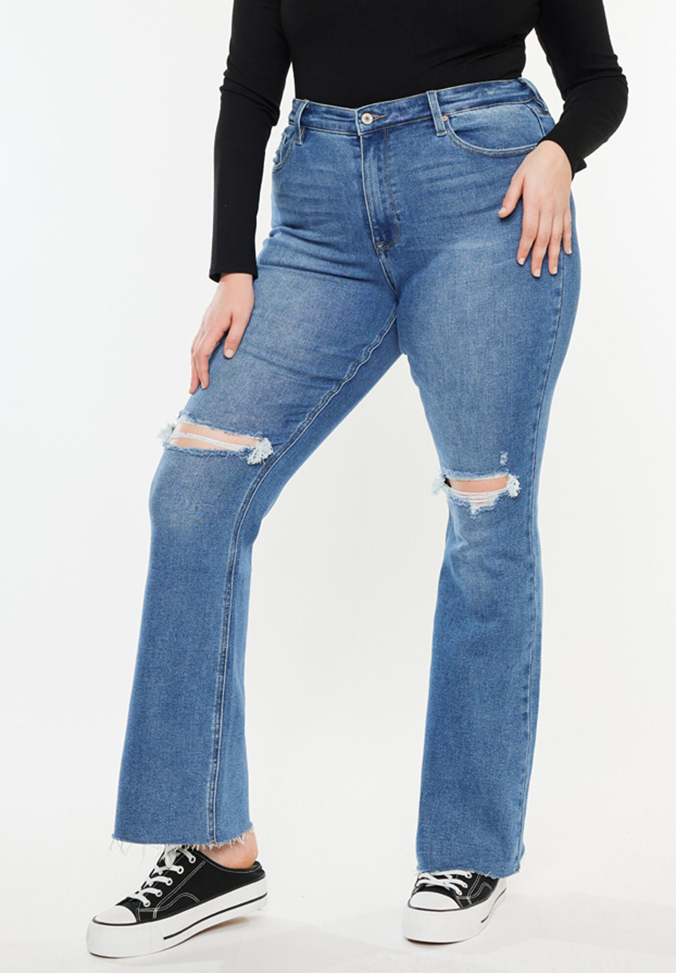 Sunflower Essentials High Rise Bootcut Jeans ( Plus Size), Medium Wash / Medium Wash, hi-res image number 0