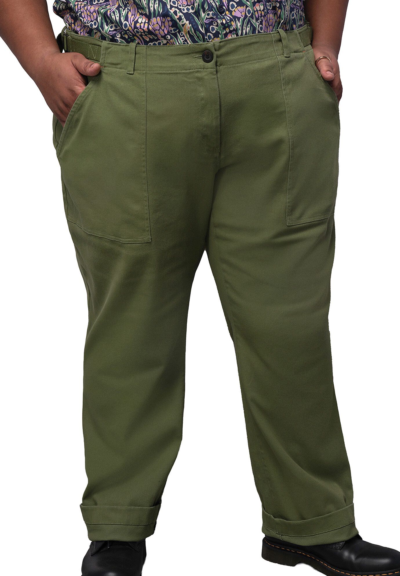 The Essential Denim Utility Pant, MOSS GREEN / Forest Green, hi-res image number 0