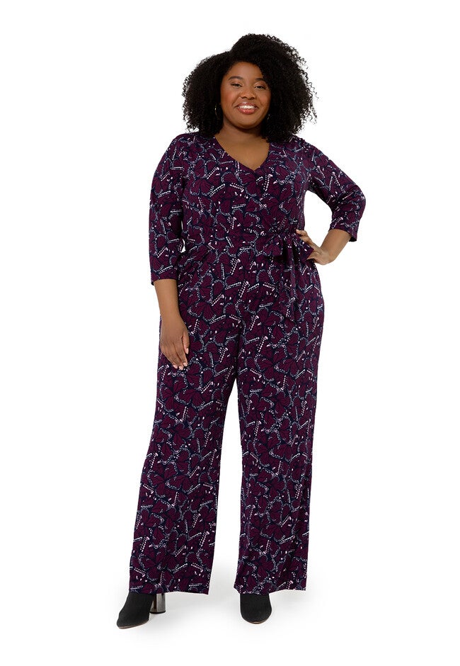 Leia V-Neck Jumpsuit, Multi / Purple, hi-res image number 0