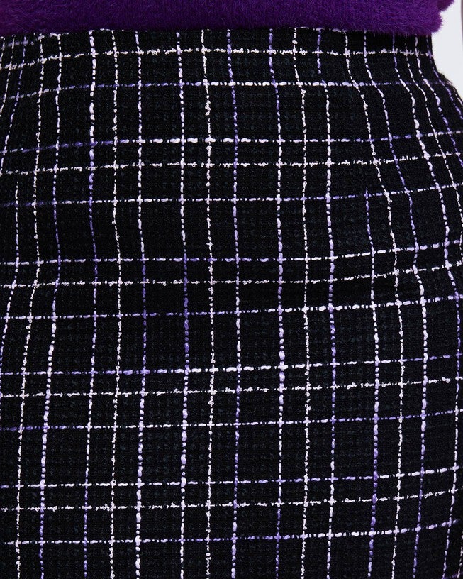 Paris Tweed Black Purple Mini Skirt, , alternate image number 9
