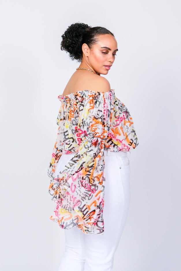 Brittney Off The Shoulder Bell Sleeve Top, , alternate image number 6