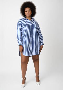 SIGNATURE TUNIC SHIRT - COBALT STRIPE